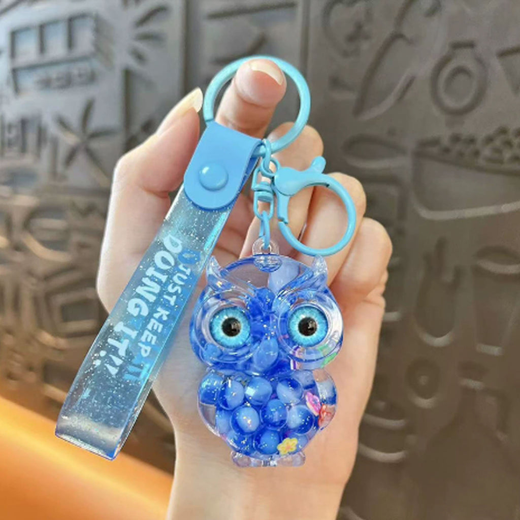 Acrylic Bubble Bead Owl Keychain Cute Bag Charm Car Key Ring