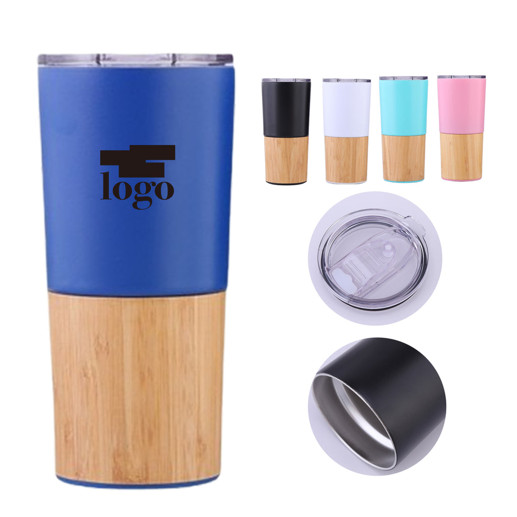 20 Oz Bamboo Stainless Steel Vacuum Insulated Coffee Tumbler