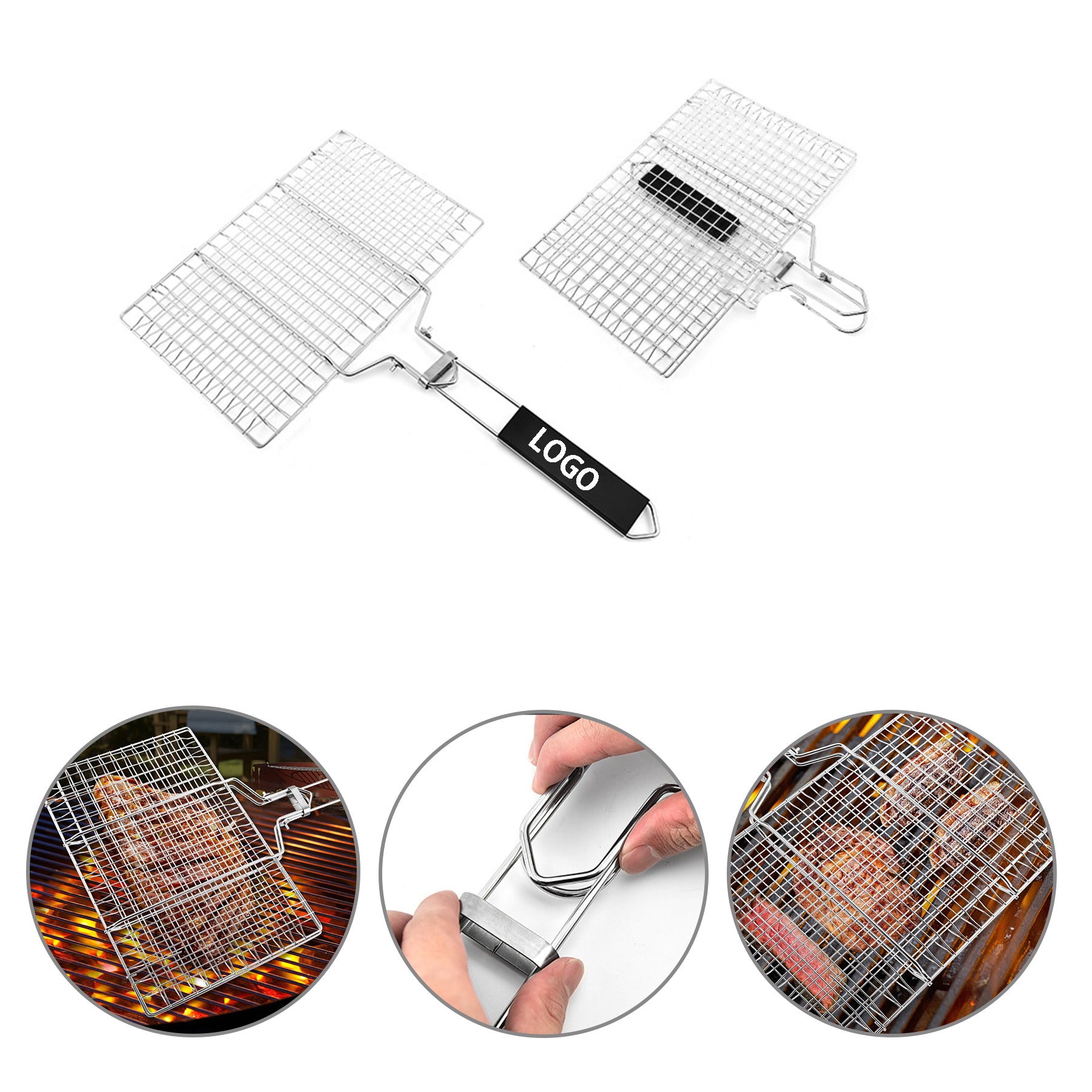 Stainless Steel Foldable Handle Grill Basket
