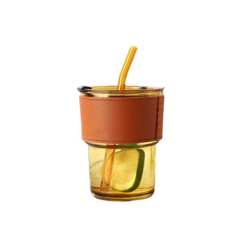 13 Oz Tumbler Water Glass With Straw And Sleeve