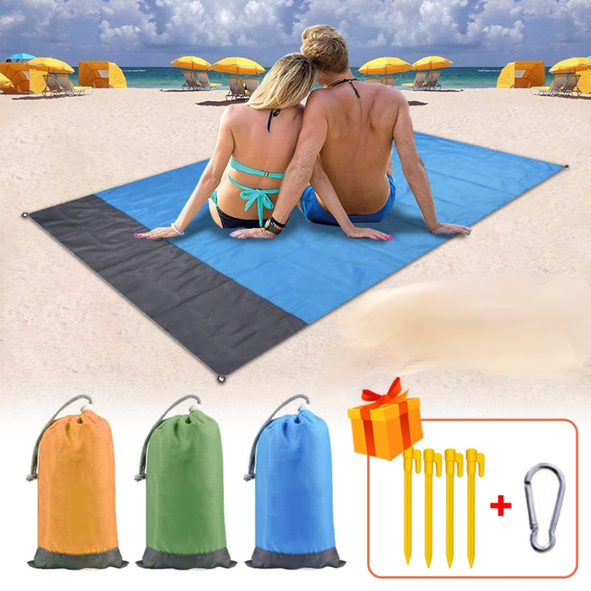 Beach Mat Waterproof Lightweight Sandproof Portable Picnic