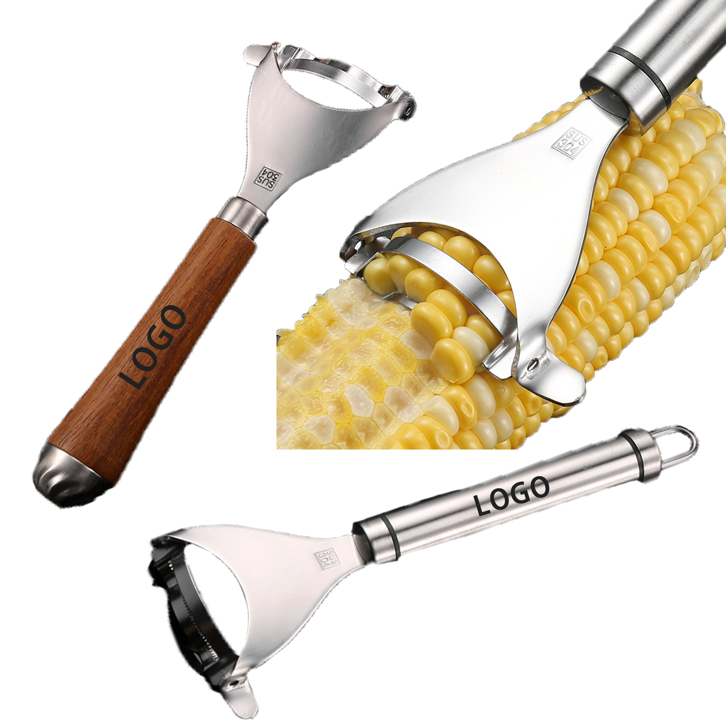 Stainless Steel Round - tube Handle Corn Stripper