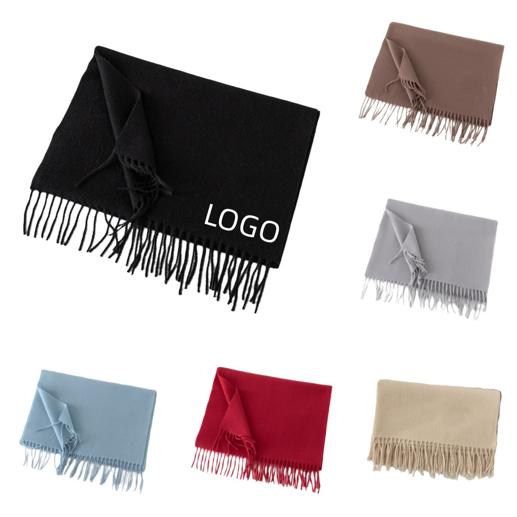 Warm Knitted Woven Scarf With Tassel