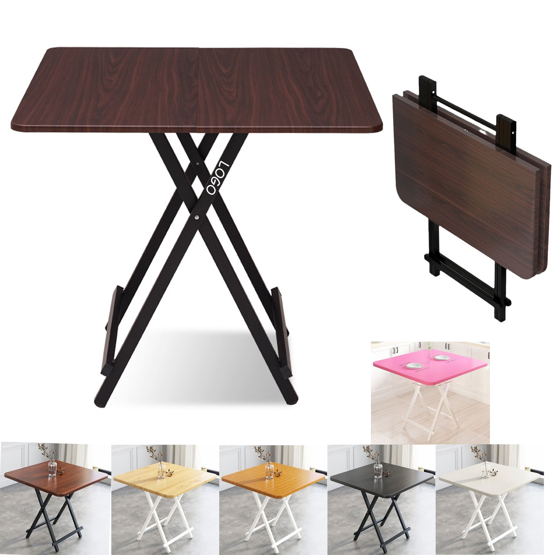 Wood Grain Folding Square Table