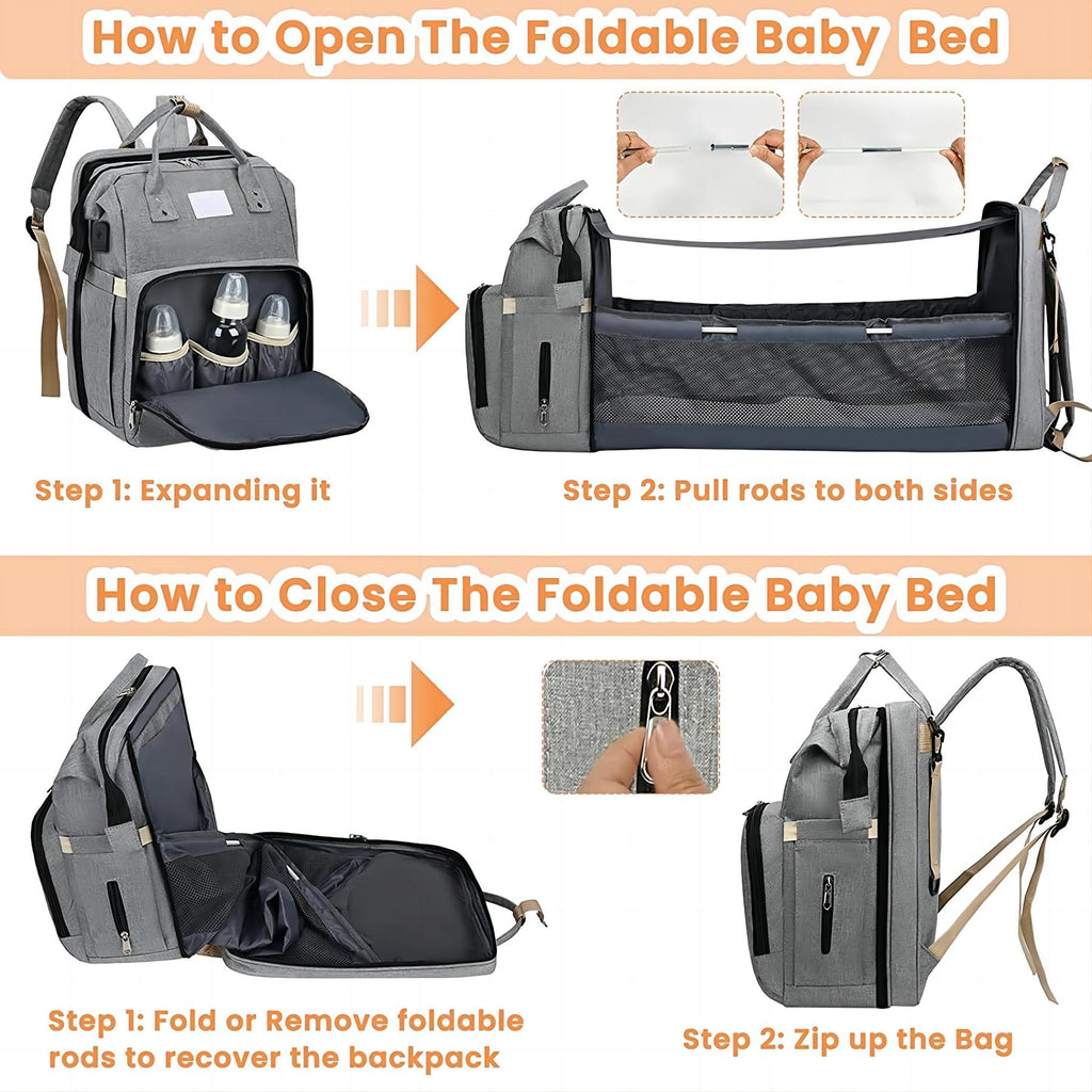 Large Capacity Foldable Baby Bag