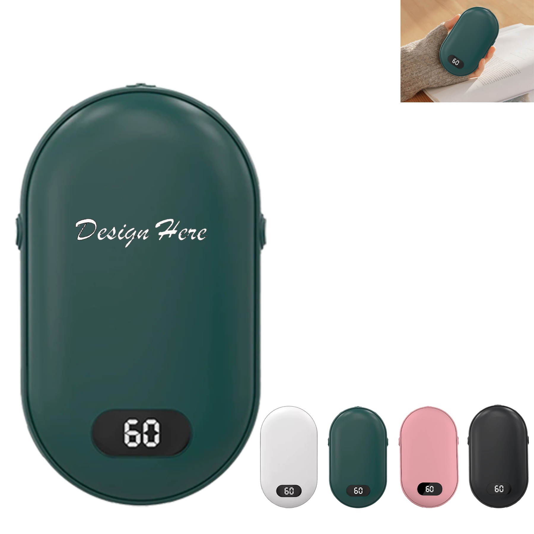 2400Mah Hand Warmer Digital Readout Power Bank