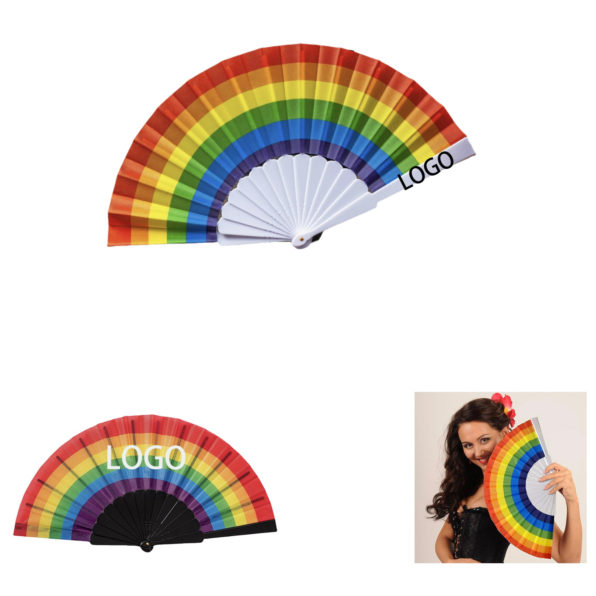 Customizable Handheld Rainbow Fan