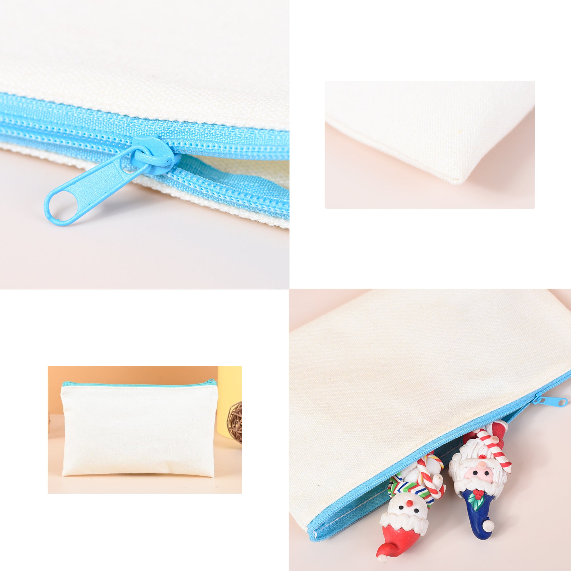 Zipper Blank Canvas Bag Pencil Pouch