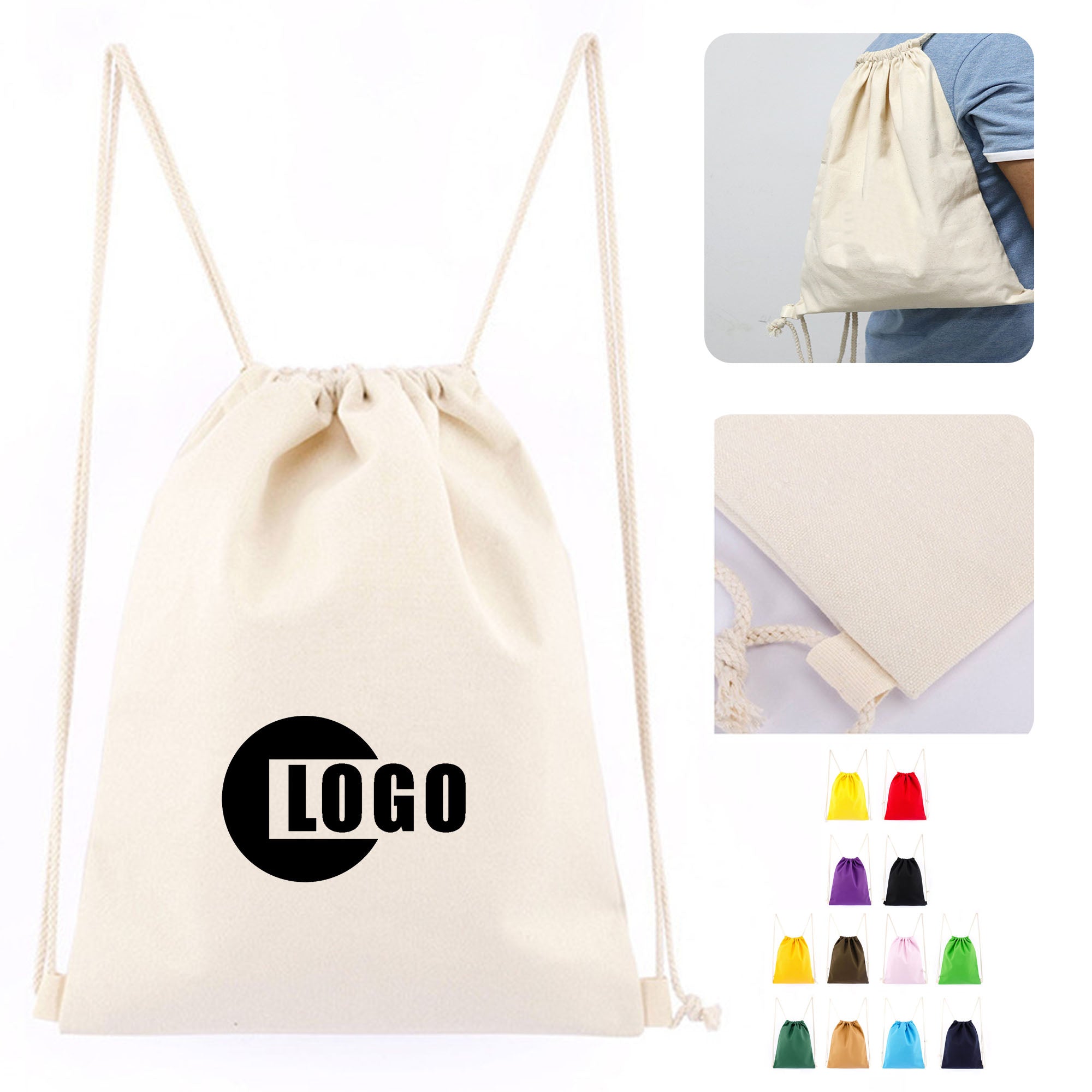 Canvas Drawstring Travel Bag