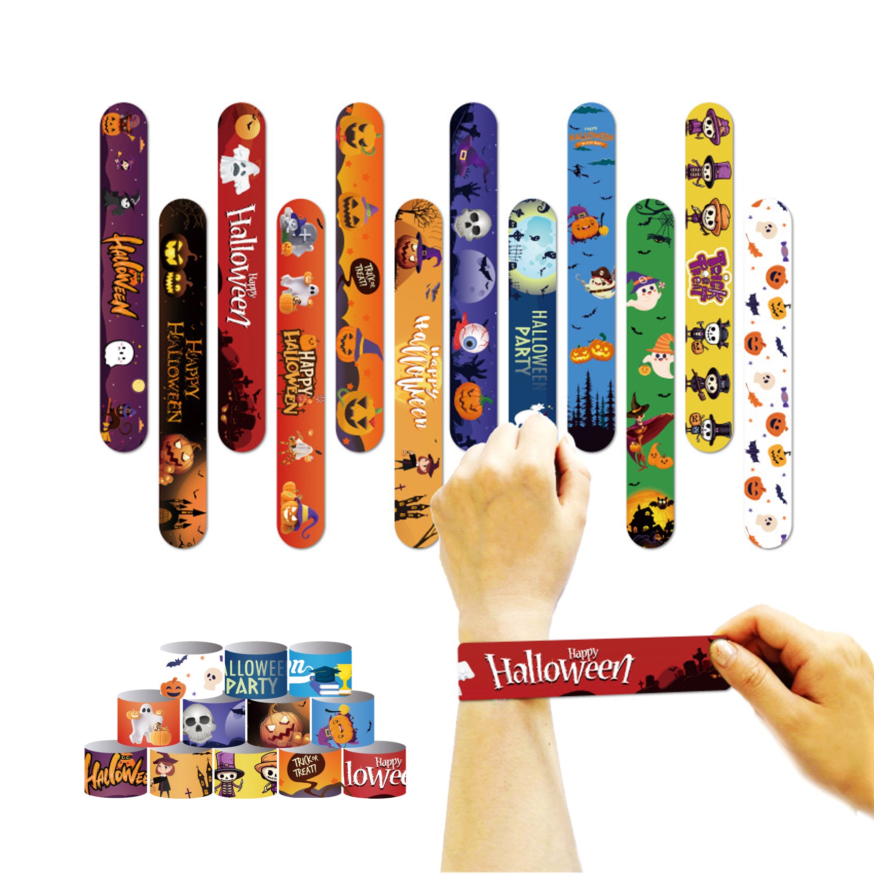 Halloween Snap Bracelet Pumpkin Witch Wristband