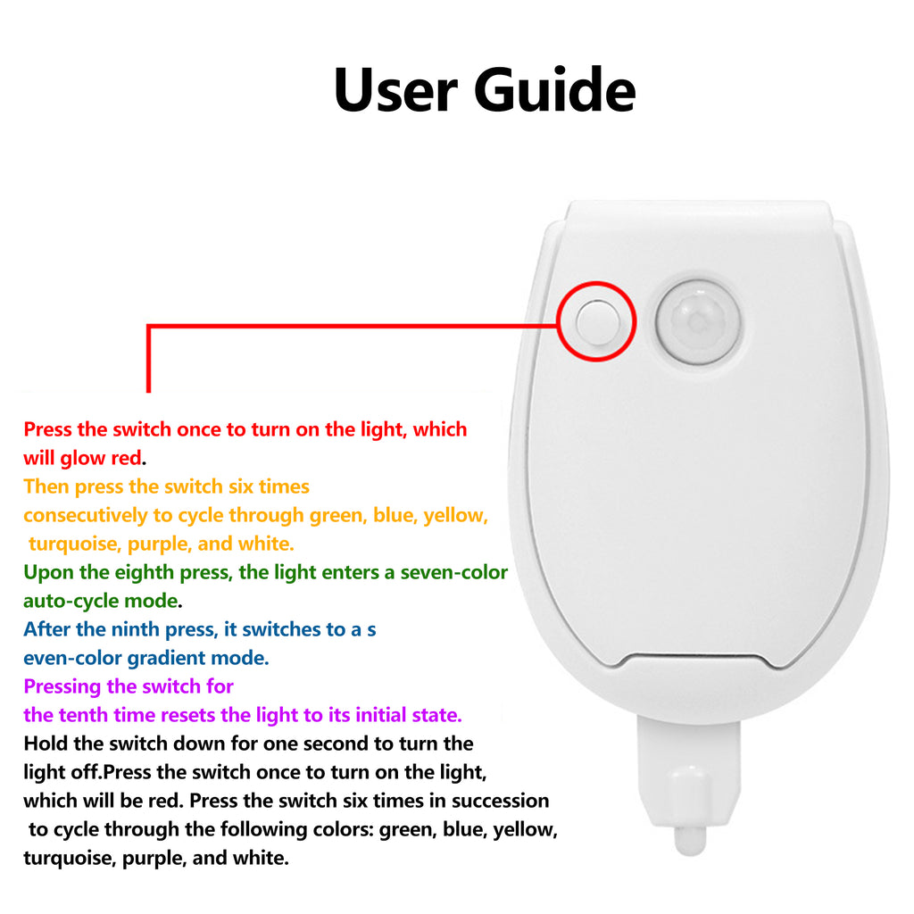 Toilet Bowl Nightlight With Motion Detection For Bathroom