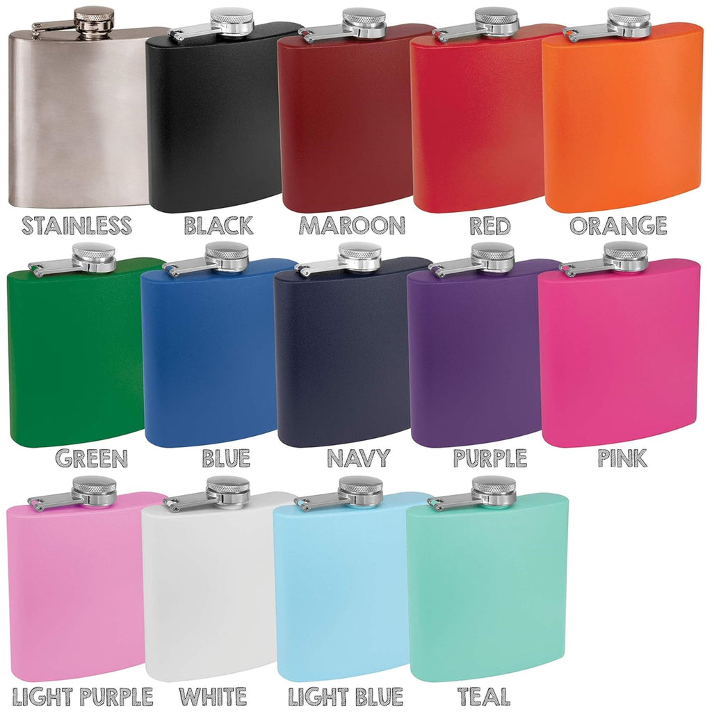 6 OZ Colored Stainless Steel Flask