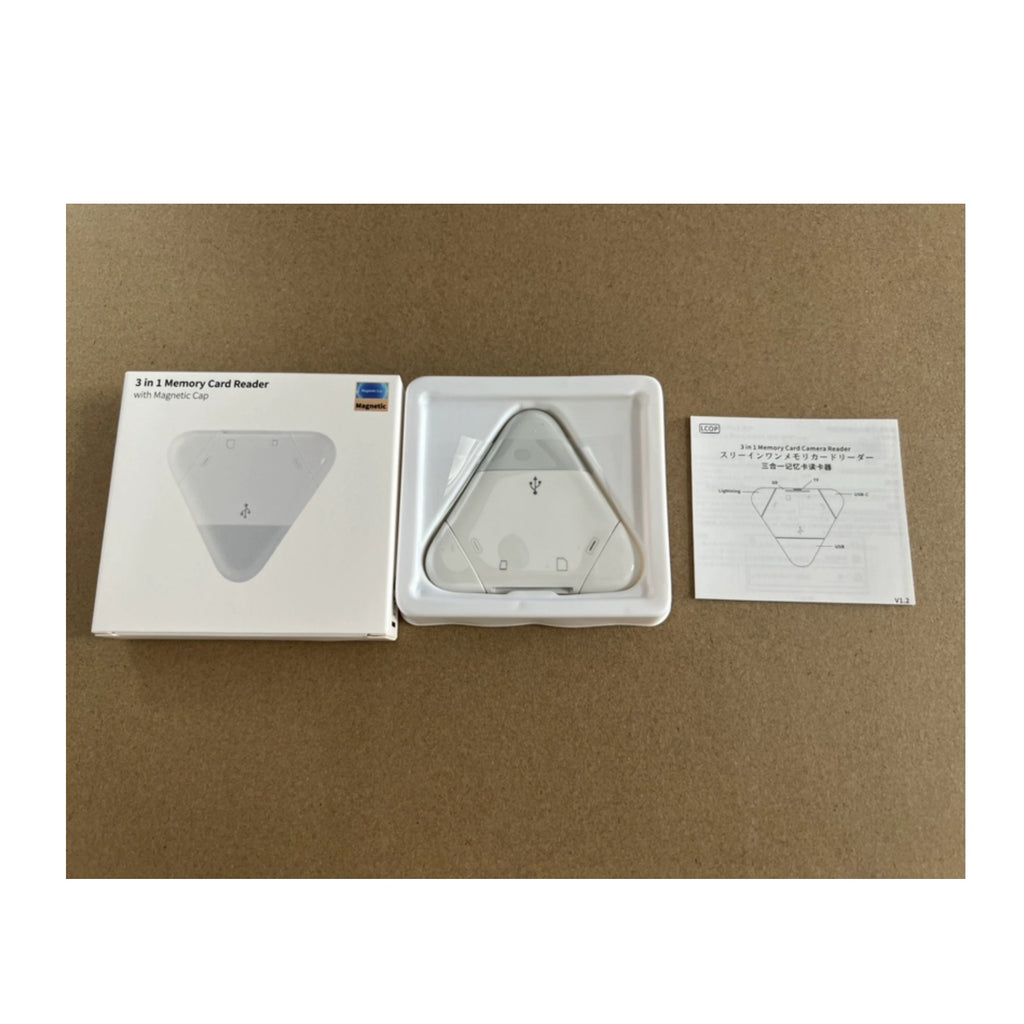 Magnetic Triangle USB Type C Memory Card Reader