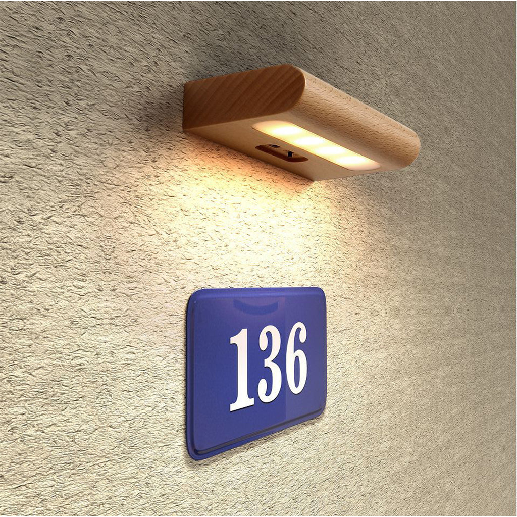 Solar Rechargeable Wood Wall Light Lamp