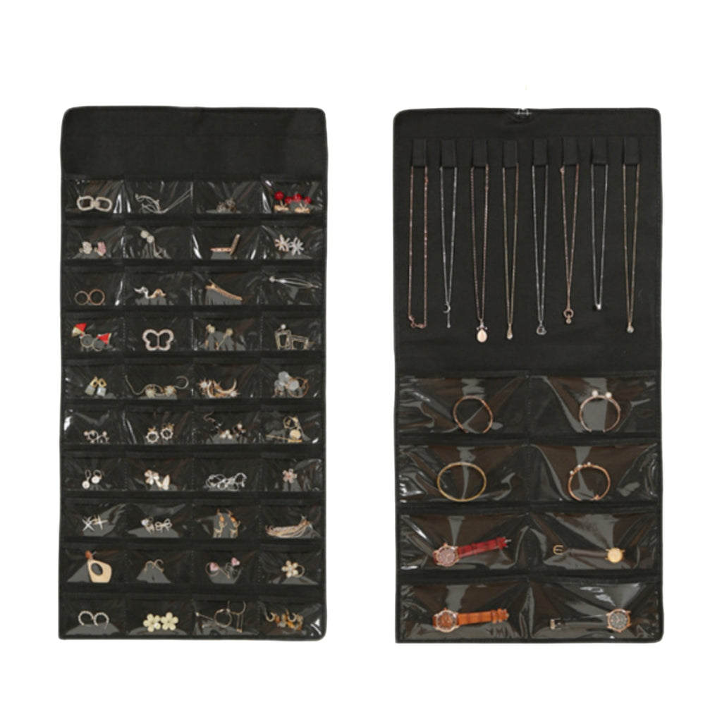 Double Sided Clear Jewelry Organizer Hanging Bag