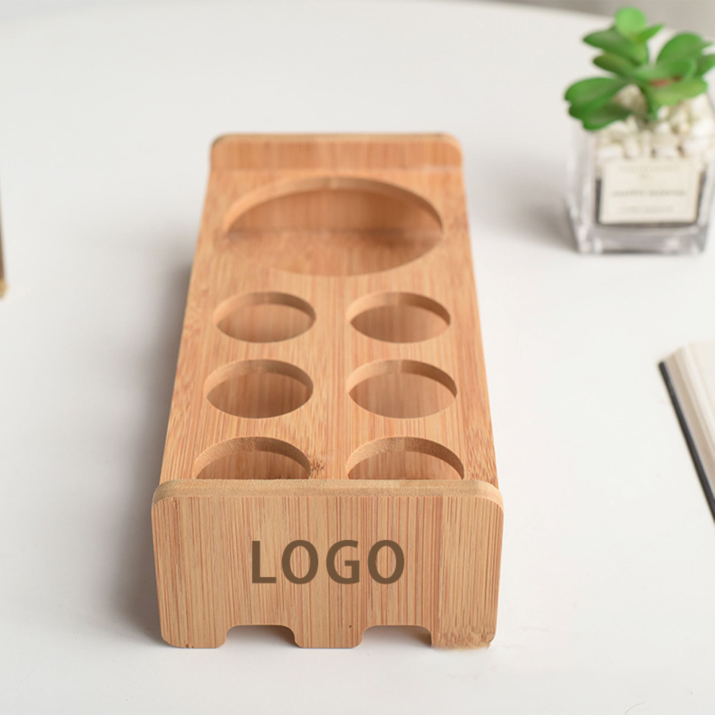 Rustic Wooden Desktop Wine Bottle Holder