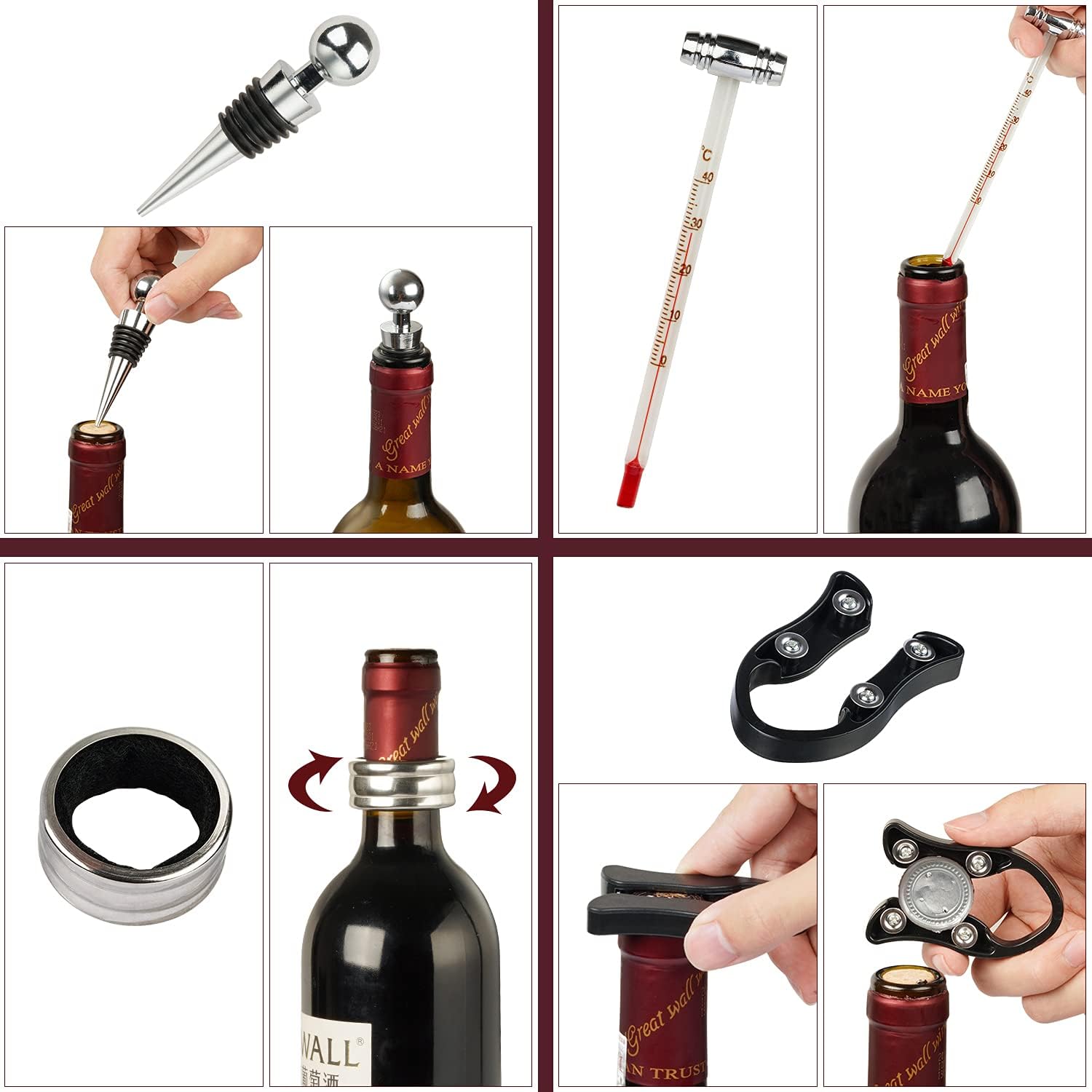 7 Wine Opener Set With Wood Box