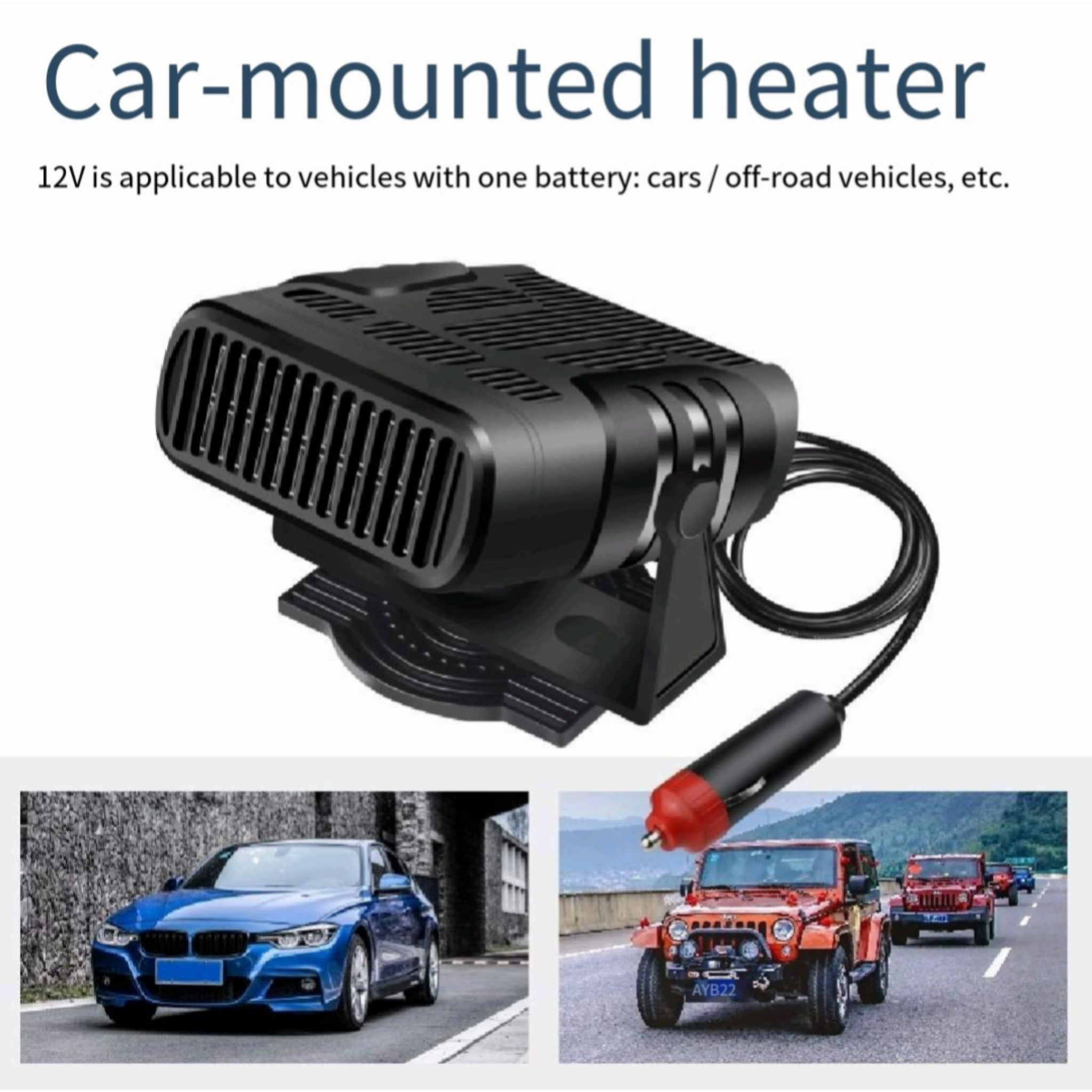 12V Car Heater Dual Heat Quick Defroster Demist Windshield
