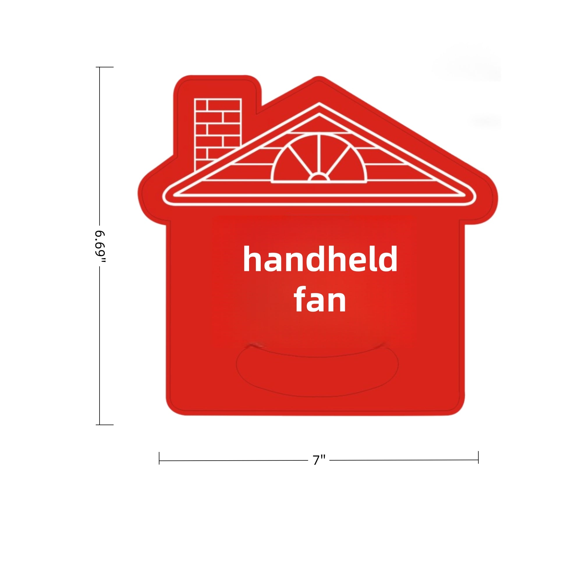 House Shaped Frosted Plastic Hand Fans