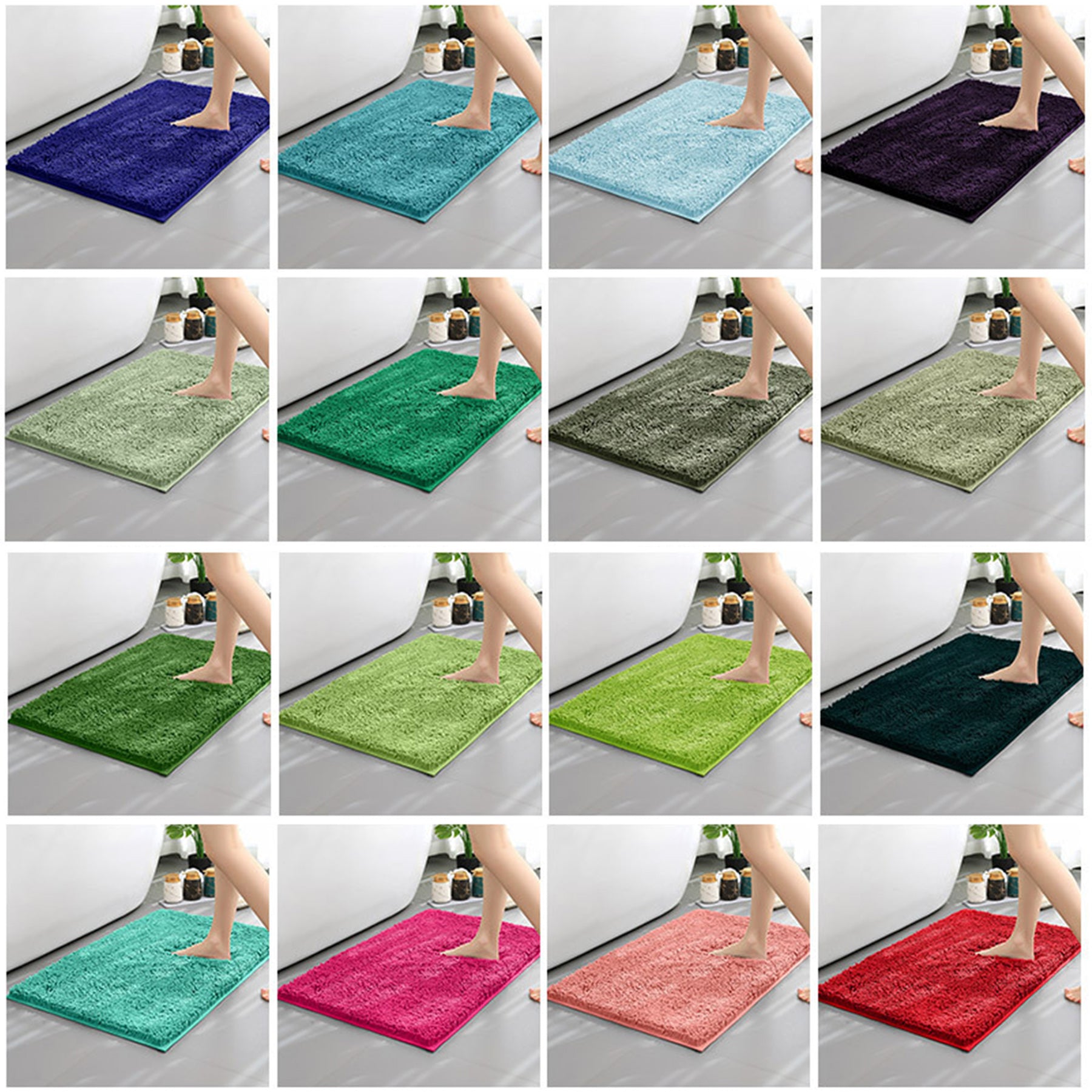 Luxury Chenille Shaggy Bath Rugs Mat