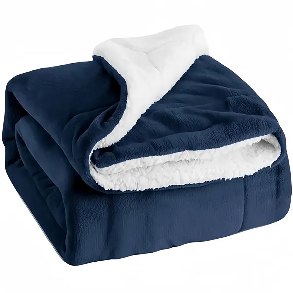 Double Layer Sherpa Throw Fleece Thick Blanket