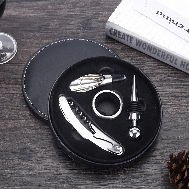 Leather Wine Opener Set