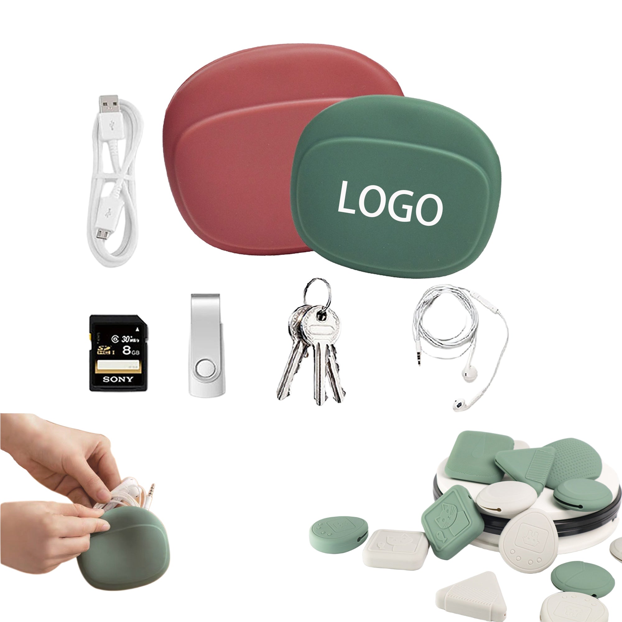 Silicone Wired Earbud Case-Storage Pouch For Headphones