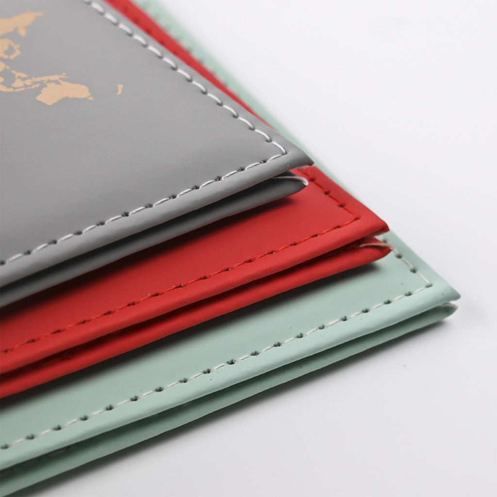 Leather Foil Map Passport Holder And Luggage Tag Set