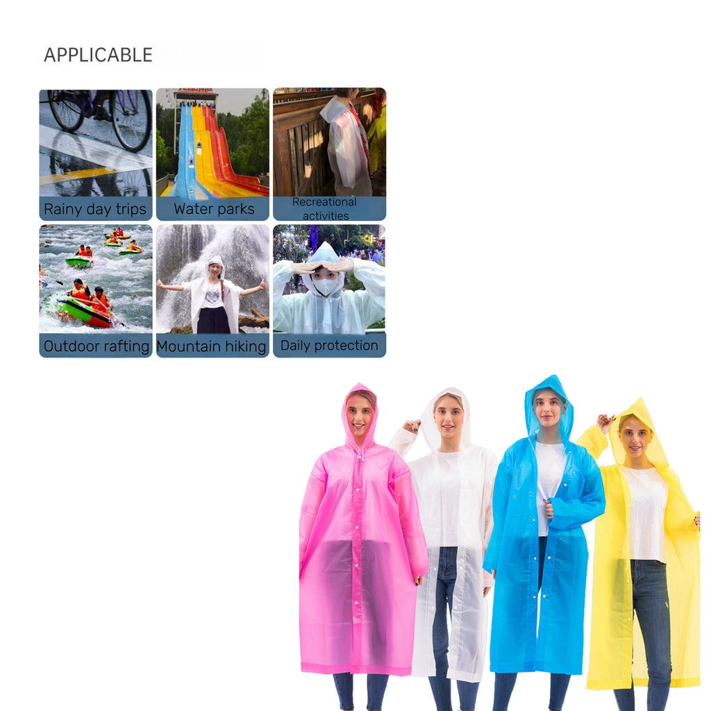 Reusable Rain Poncho For Adults