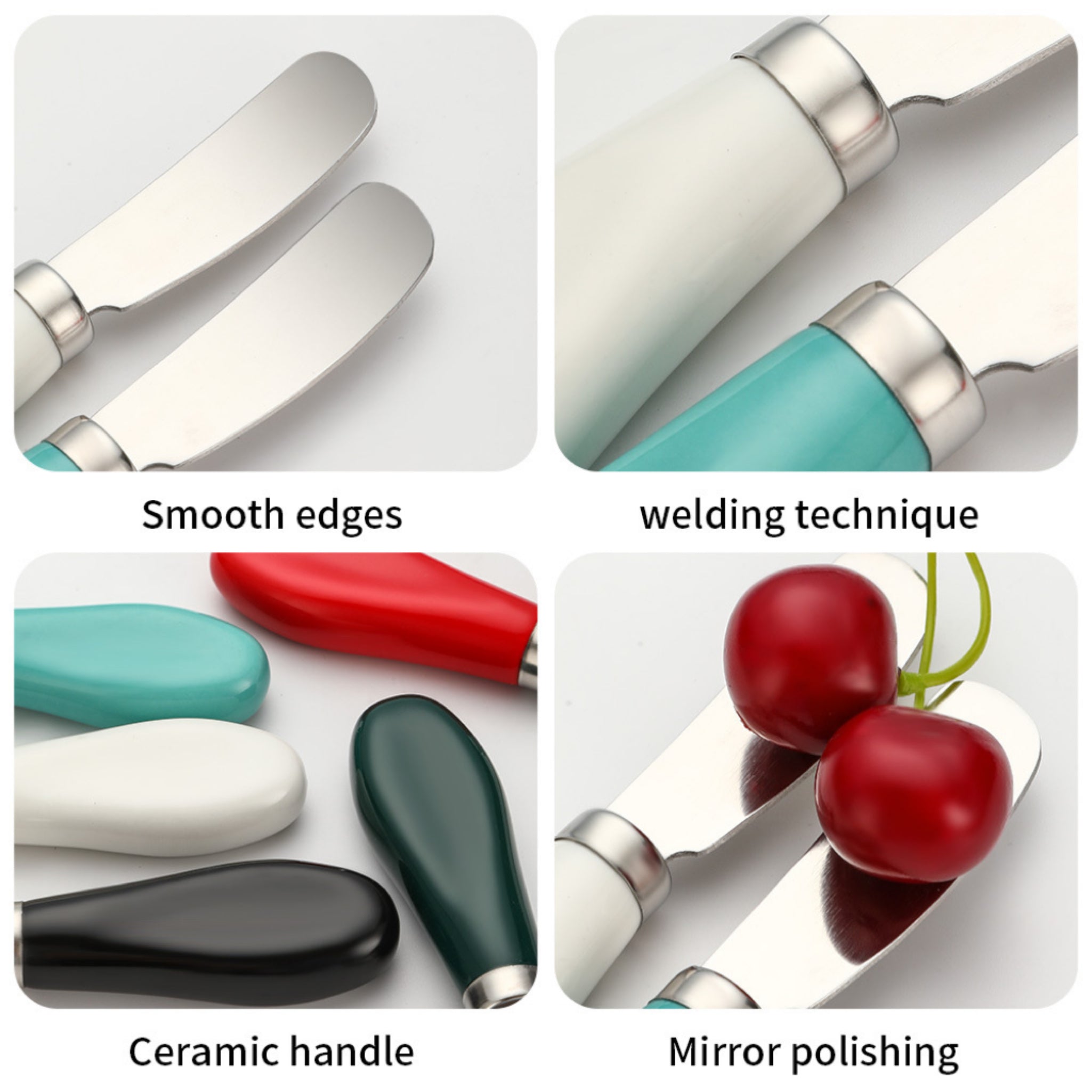 304 Stainless Steel Butter Knife With Ceramic Handle