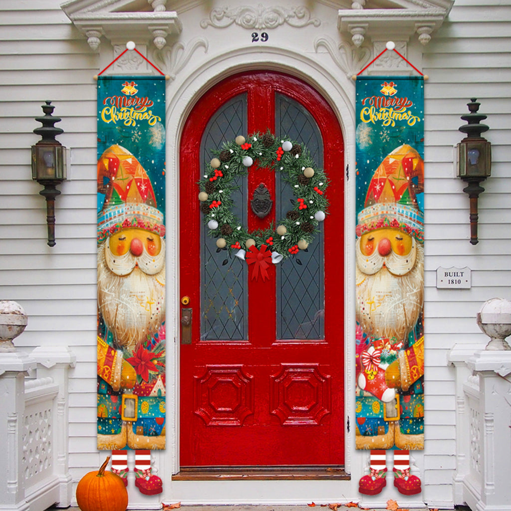 Christmas Door Decorations Xmas Porch Banner Hanging Banners Couplet