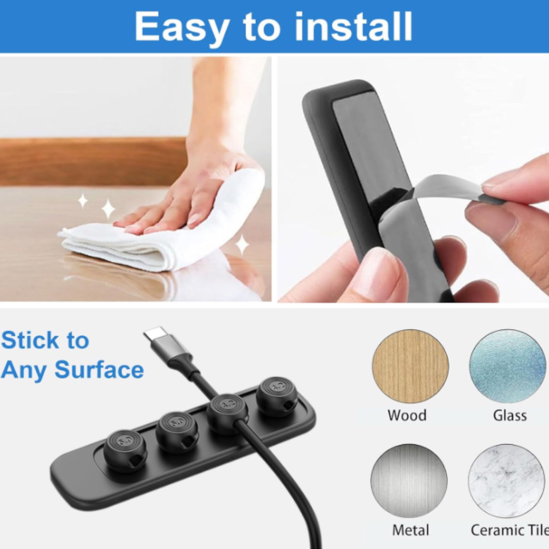 Magnetic Desk Cable Clip