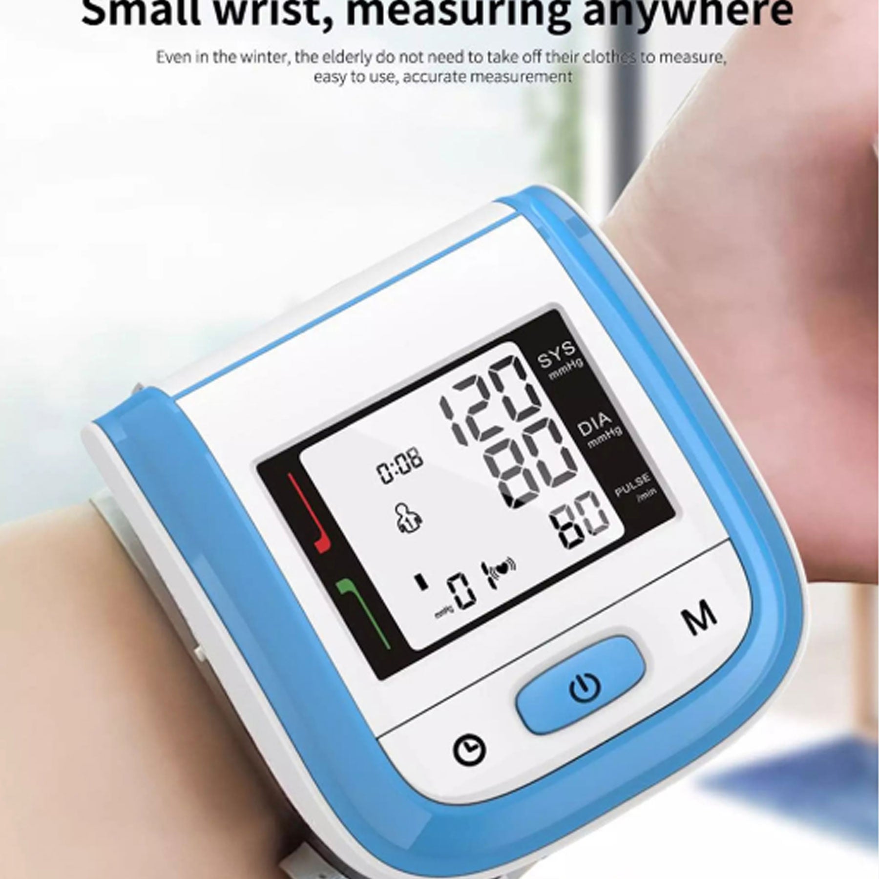 Blood Pressure Monitor Adjustable Wrist Cuff