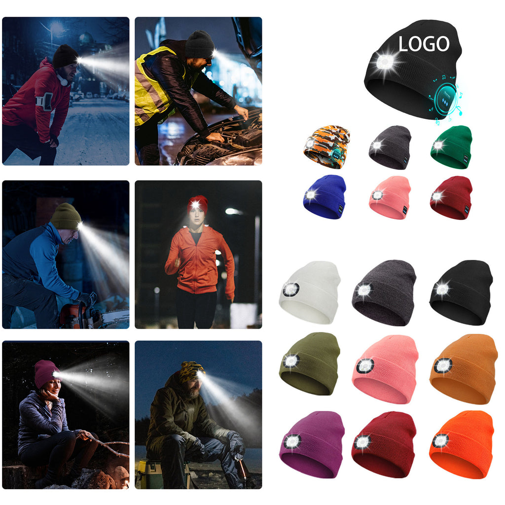 Removable Washable Knit Hat With Bluetooth Light