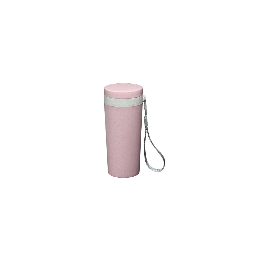 Solid-Color Wheat Straw Double-Layer Water Cup