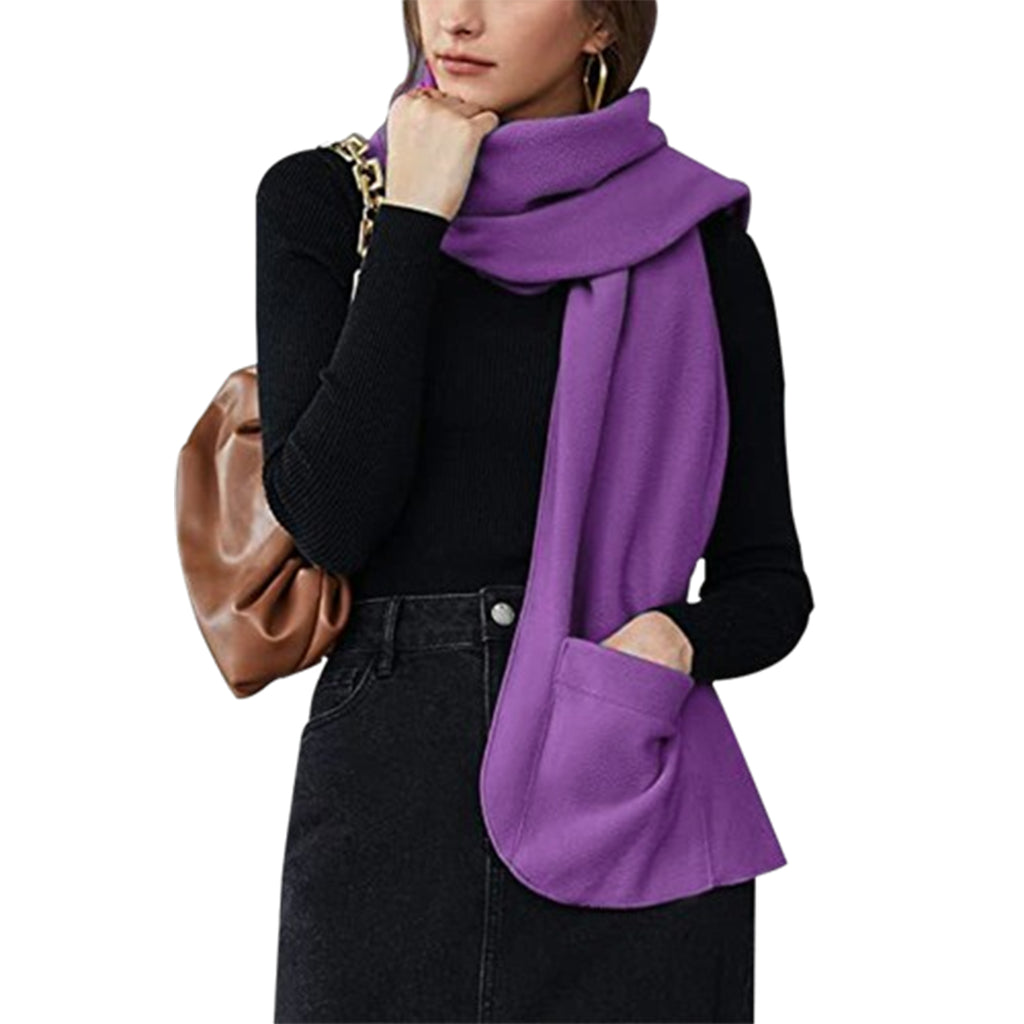 Single Layer Fleece Warm Scarf With Gloves