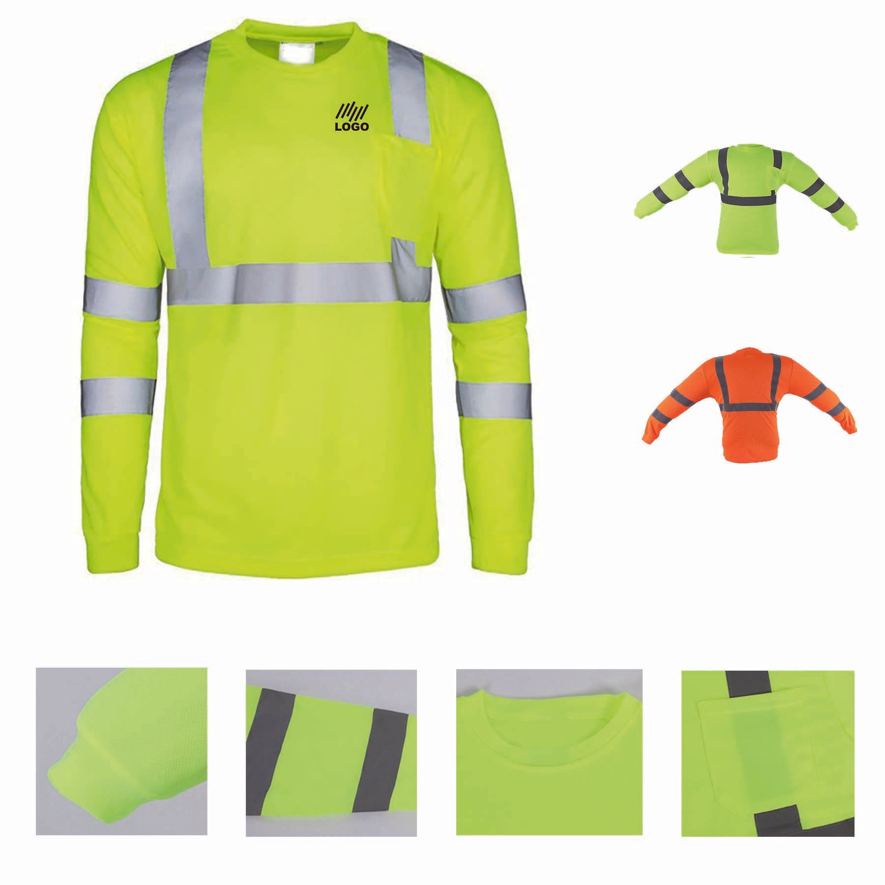 Long Sleeve Reflective Safety T Shirt