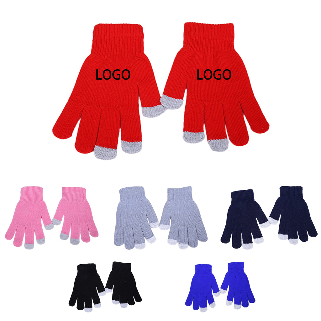 Plain Touchscreen Knitted Gloves