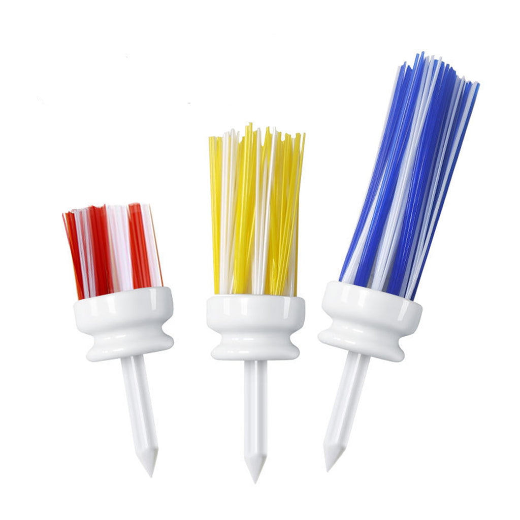 Colored Brush Plastic Golf Ball Tees Set