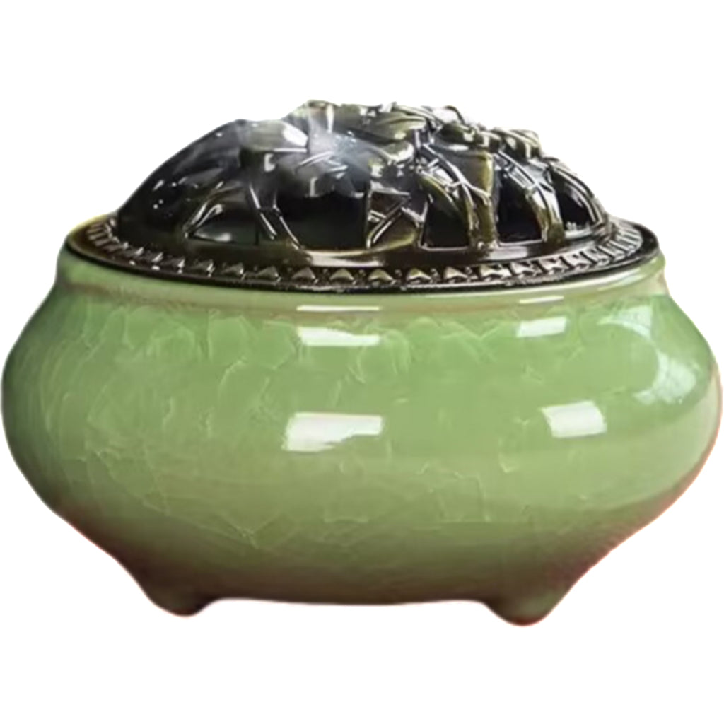 Crackled Ceramic Incense Burner Ornament