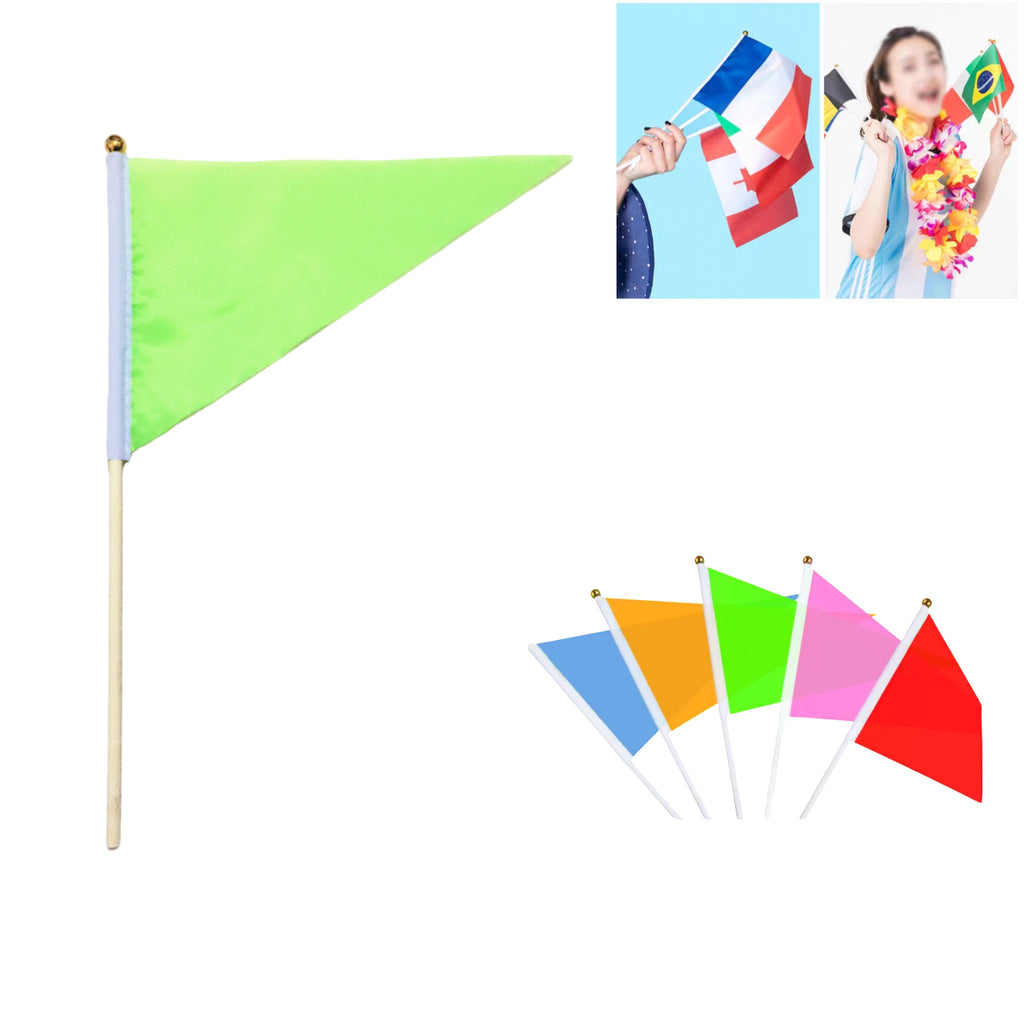 Mini Hand Flags Kids School Cheer Colorful Triangle
