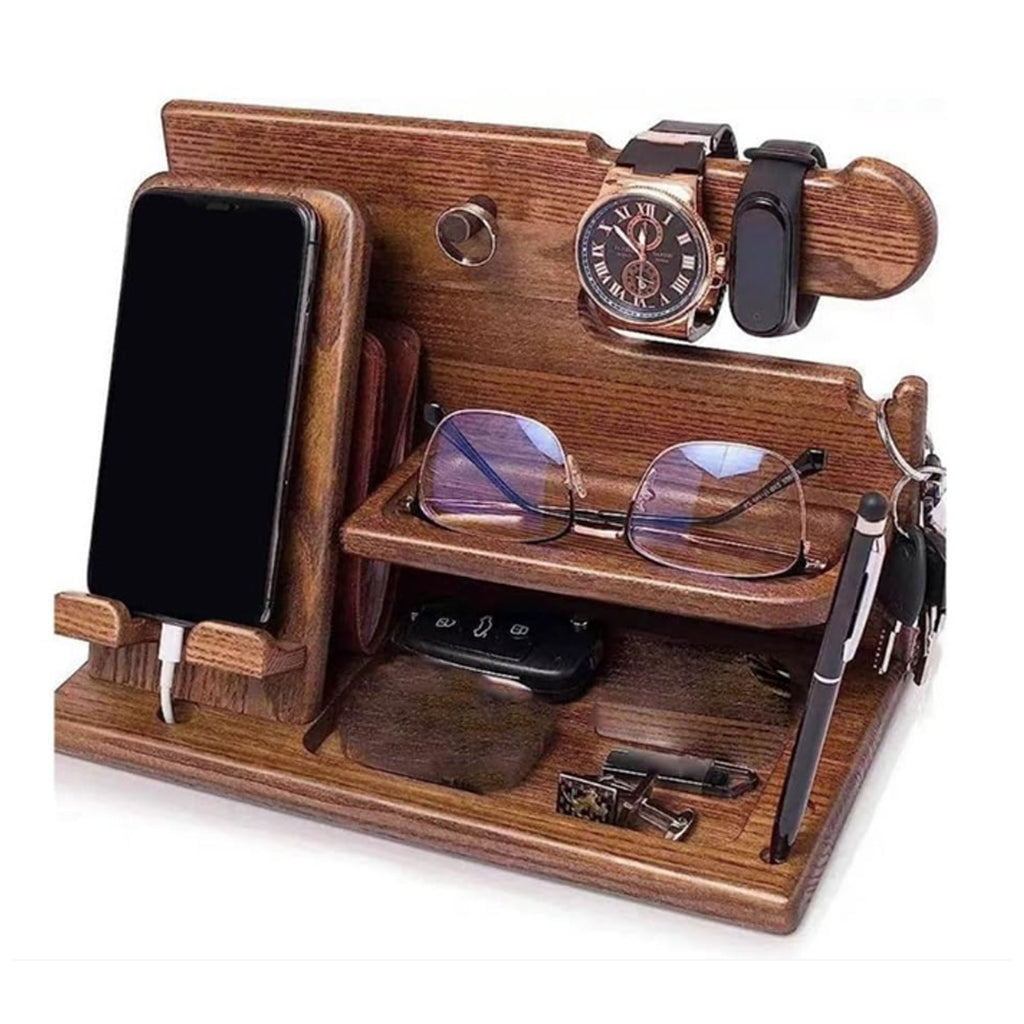 Wood Docking Station Organizer