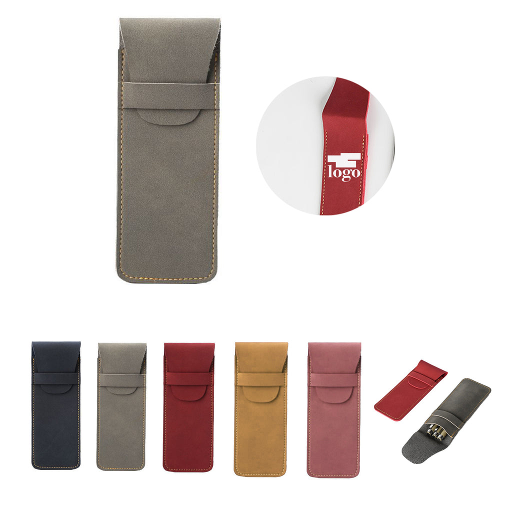 Business High Capacity Leather Protective Storage Pen Case