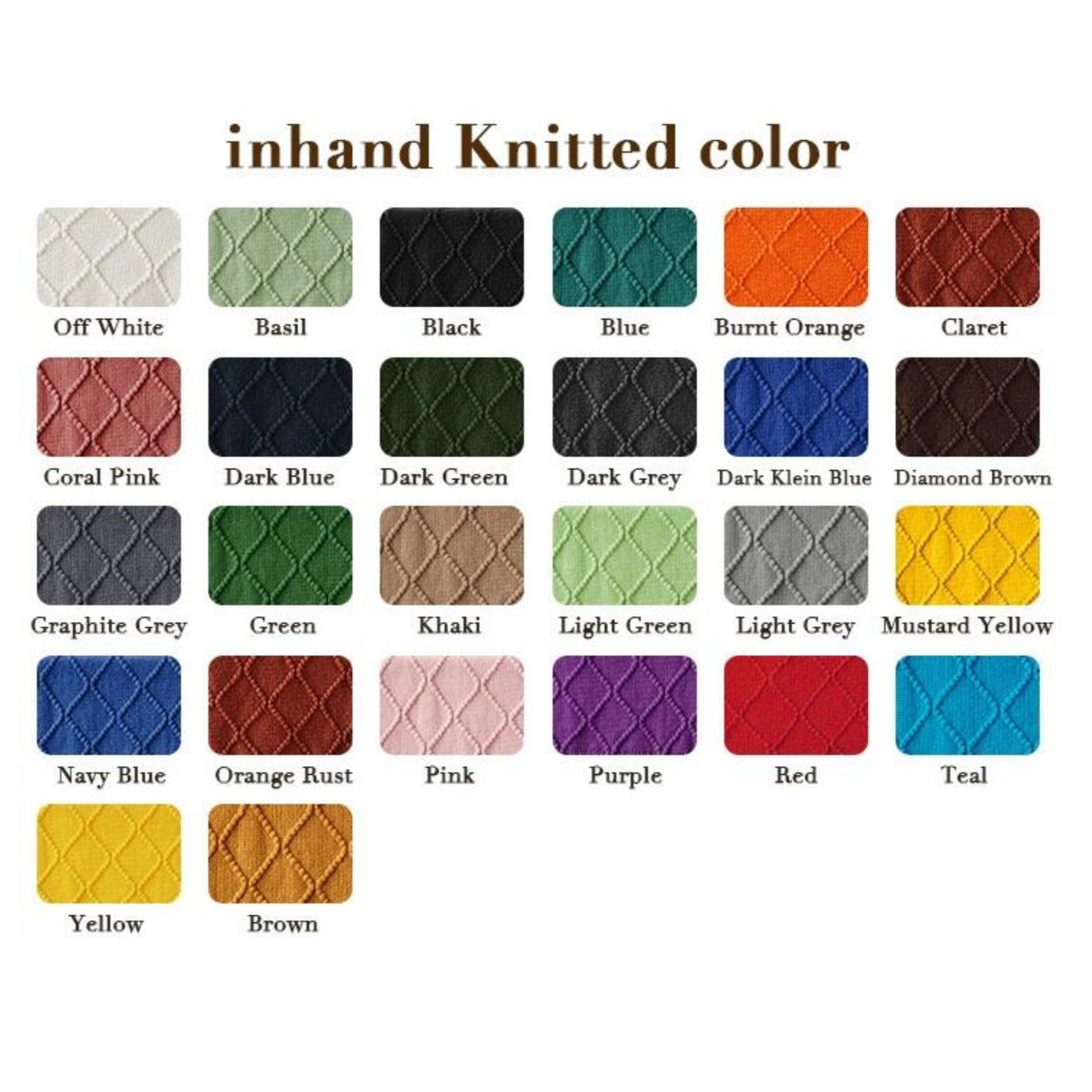 Embroidered Vintage Diamond Knitted Blanket
