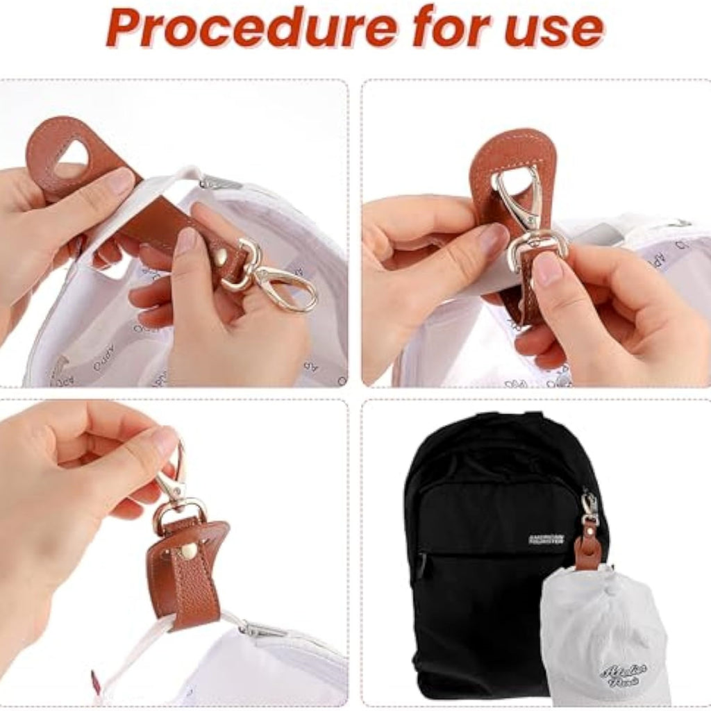 Multifunctional PU Leather Keychain Hat Clip