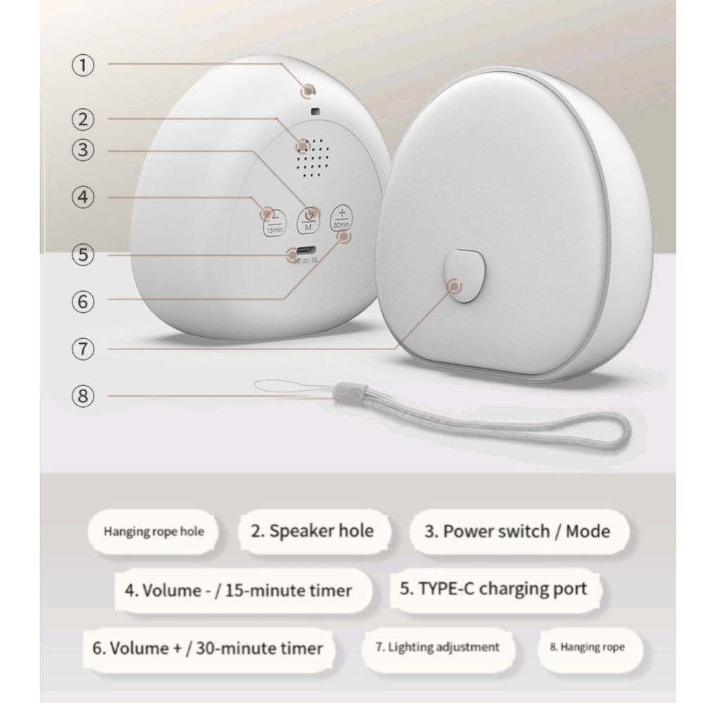Baby Sound Machine White Noise Night Light Sleep Timer Calm