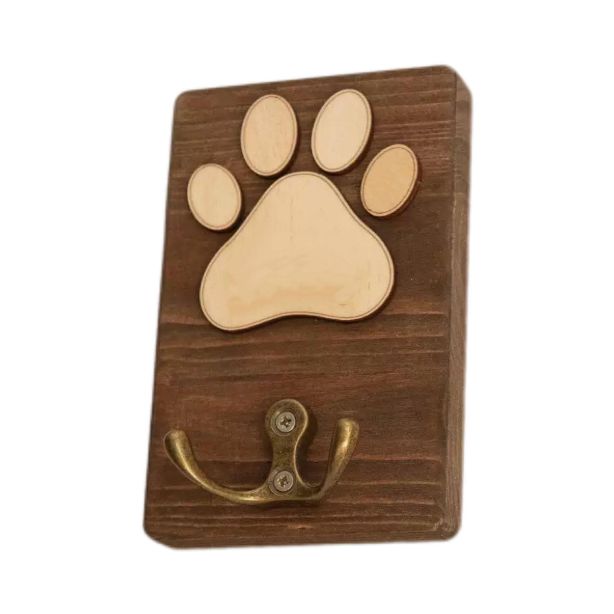Dog Paw Printed Wooden Wall Hook