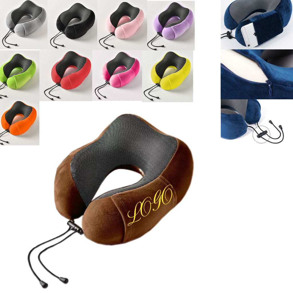 Memory Foam U-Neck Pillow, Ergonomic Travel Neck Support