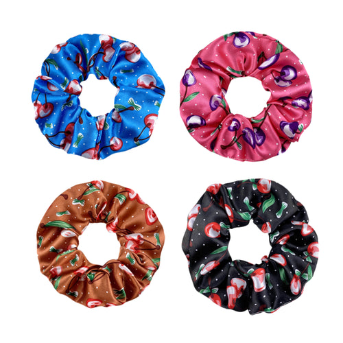 4.33 Inches Silk Satin Printed Scrunchie