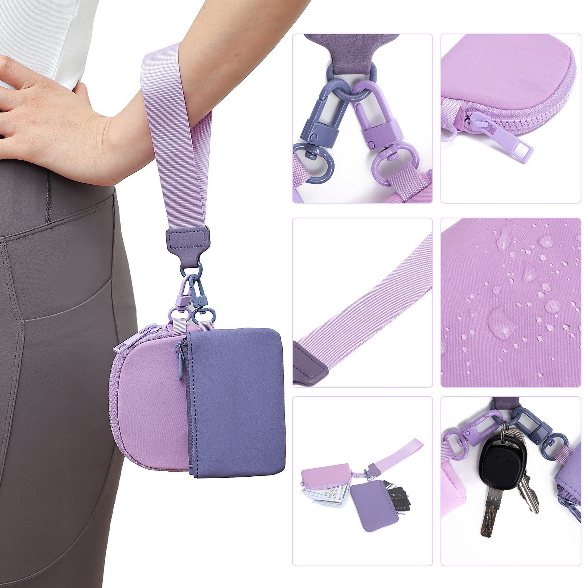 Mini Zip Around Keychain Wristlet Wallets
